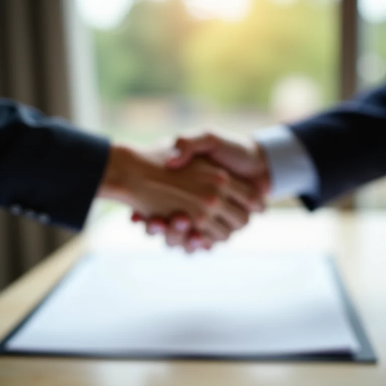 Aperto de mãos selando acordo no CEJUSC