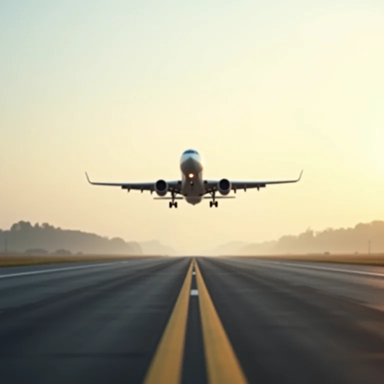 Avião pousando no aeroporto Ronald Reagan em Washington D.C.