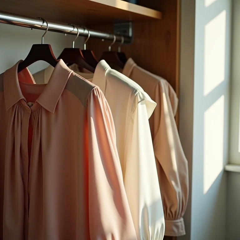 Blusas e casacos com volume nos ombros.