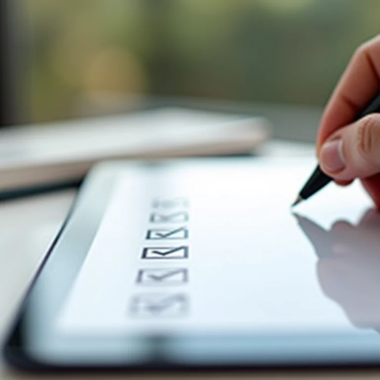 Checklist digital com itens marcados