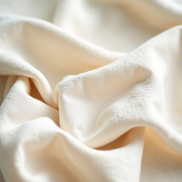 Close-up de tecidos sustentáveis como algodão orgânico e linho