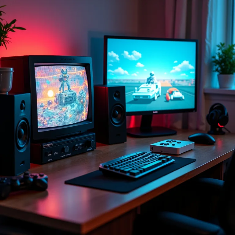 Comparativo de consoles antigos e modernos representando a evolução dos games