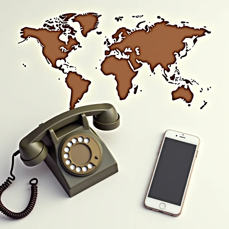 Comparativo entre telefone fixo, celular e mapa mundi para ligações a cobrar