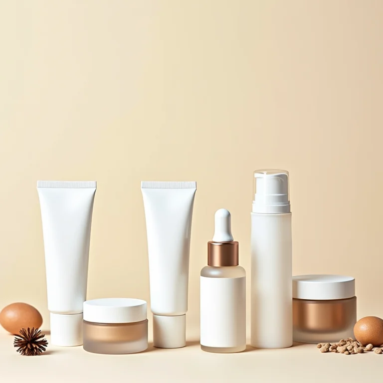 Composição de produtos para cuidados com a área dos olhos em estilo flat lay.