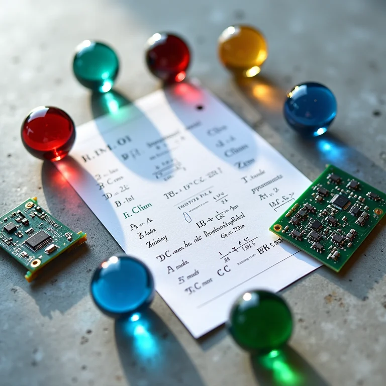 Composição minimalista representando os elementos da criptografia quântica.