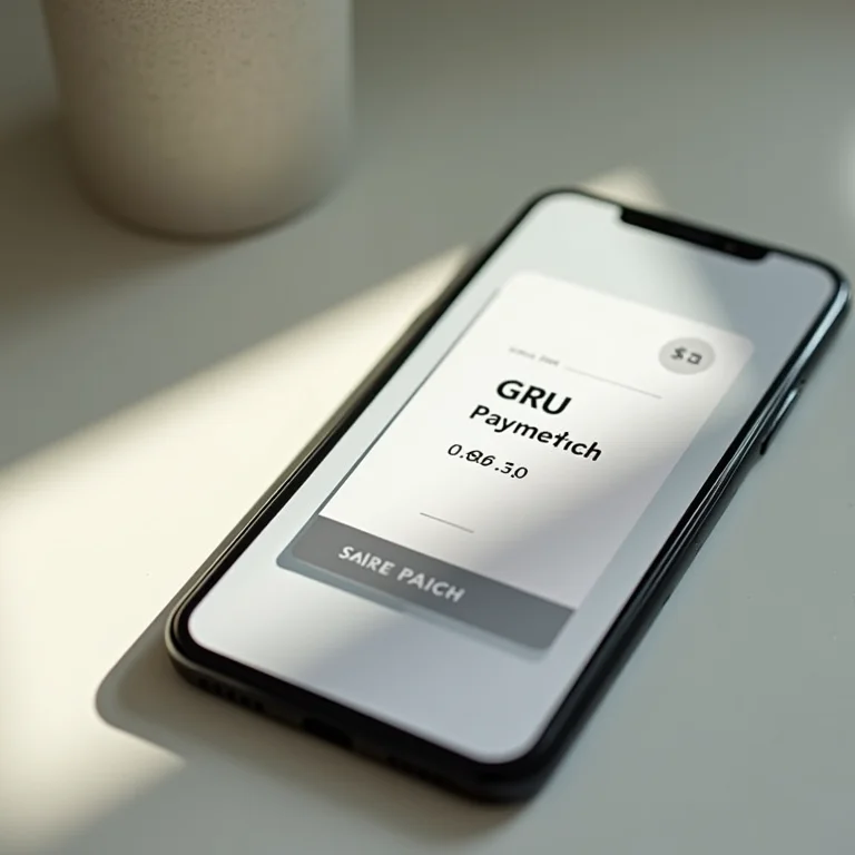 Comprovante de pagamento da taxa GRU em um celular