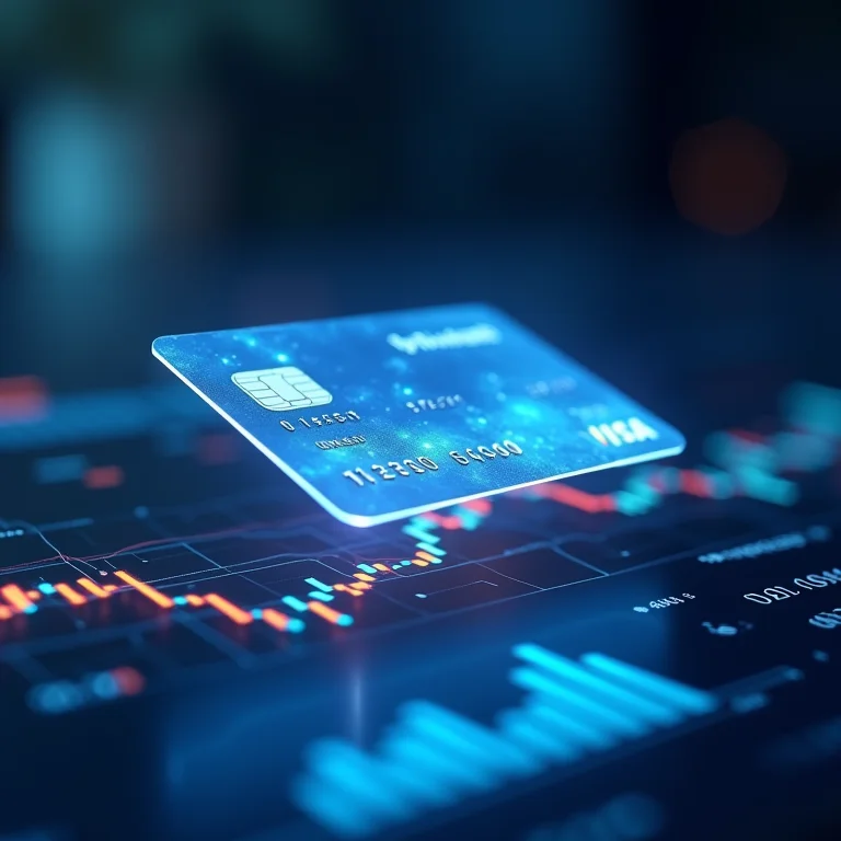 Conceito futurista de um cartão de débito transparente