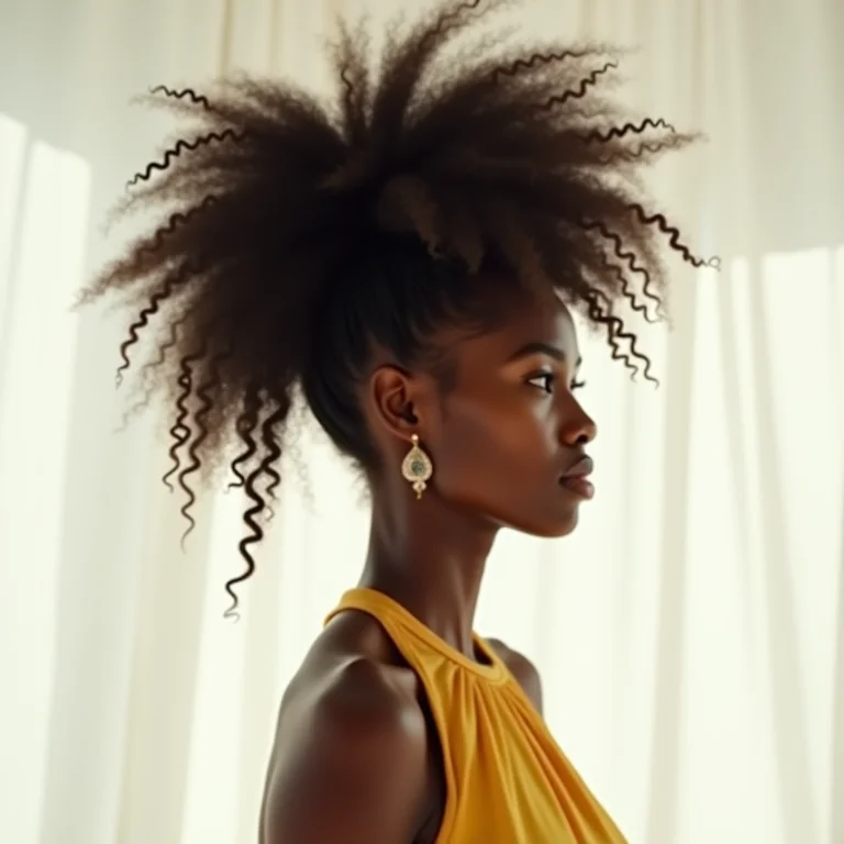 Coque abacaxi em cabelo crespo