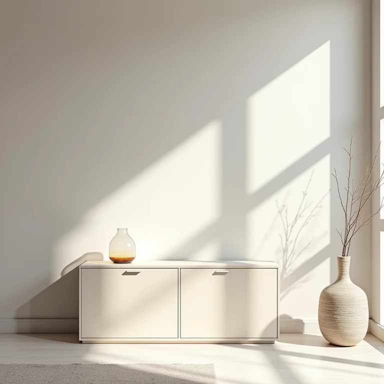 Cristaleira minimalista em sala moderna