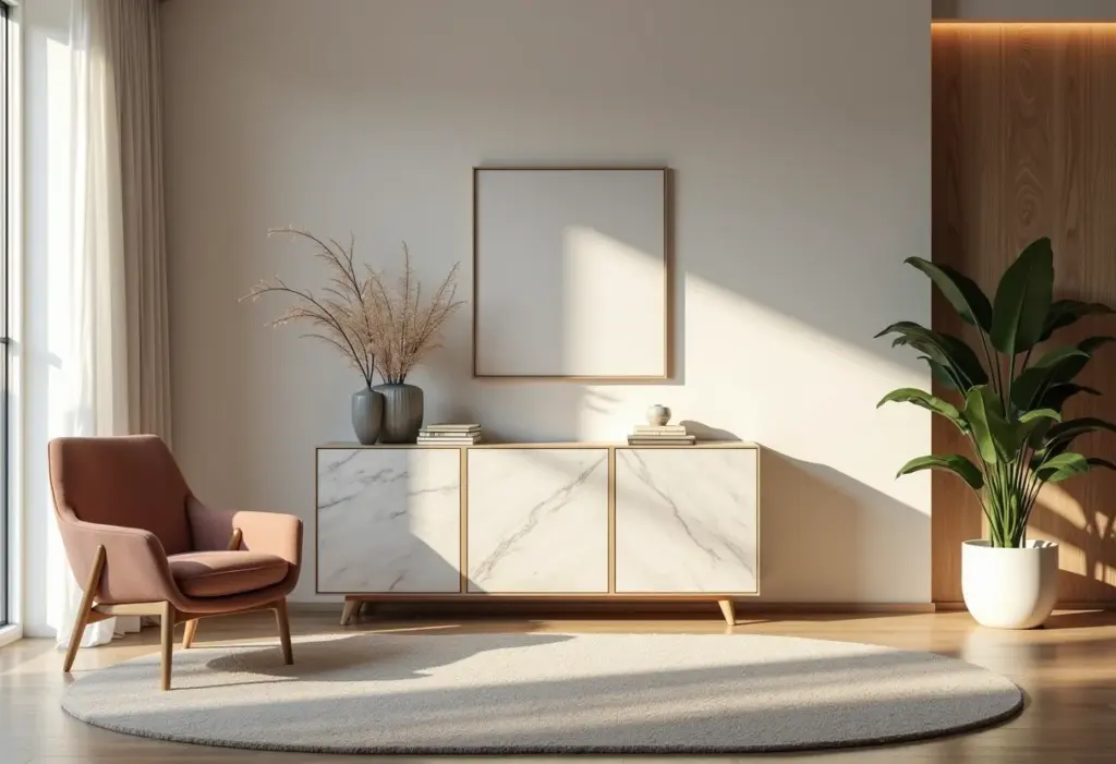 Cristaleira moderna: o toque de luxo que sua sala merece Cristaleira moderna em sala de estar sofisticada