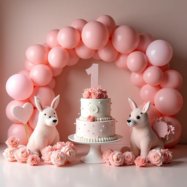 Decoração de festa infantil excessivamente elaborada.