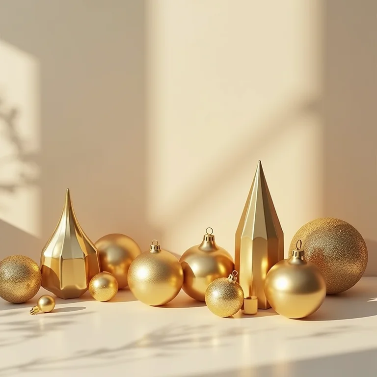 Decoração de Natal minimalista e moderna com toques dourados