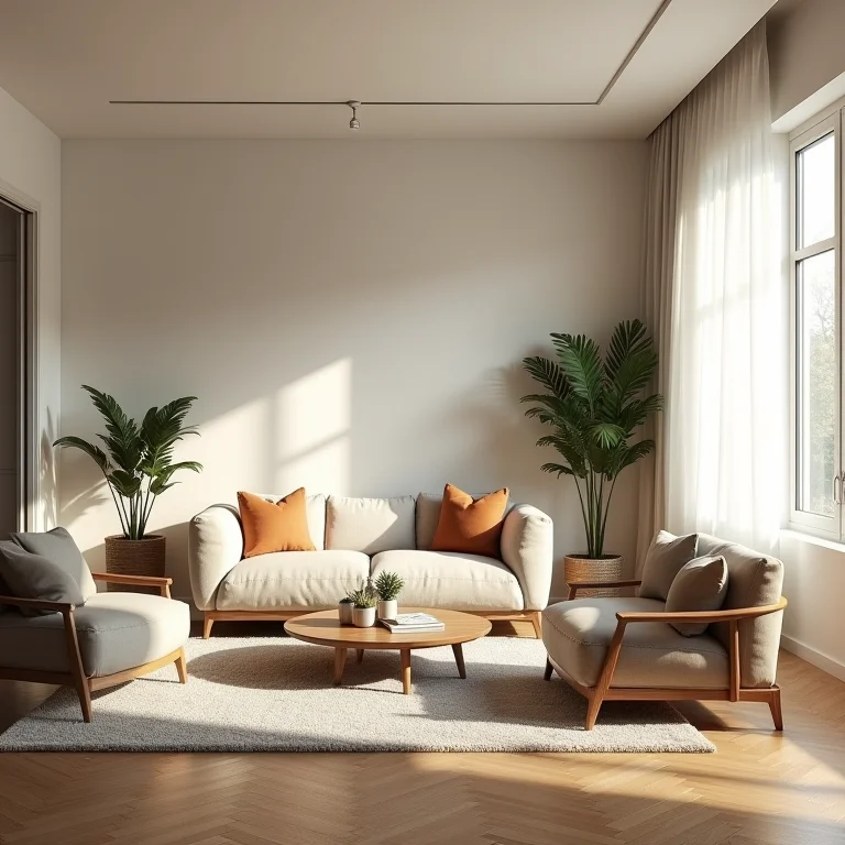 Decoração impessoal em sala de estar