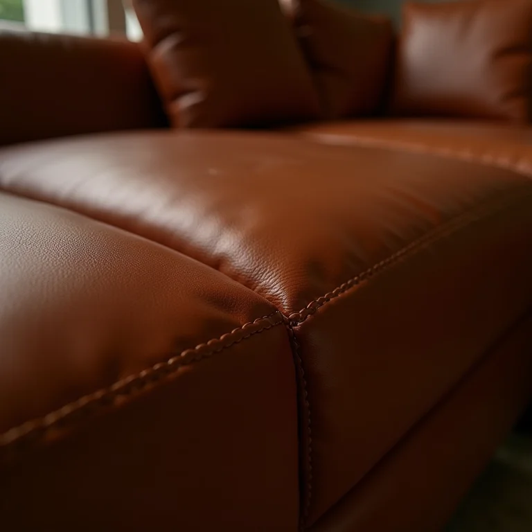 Detalhe da textura do couro de um sofá