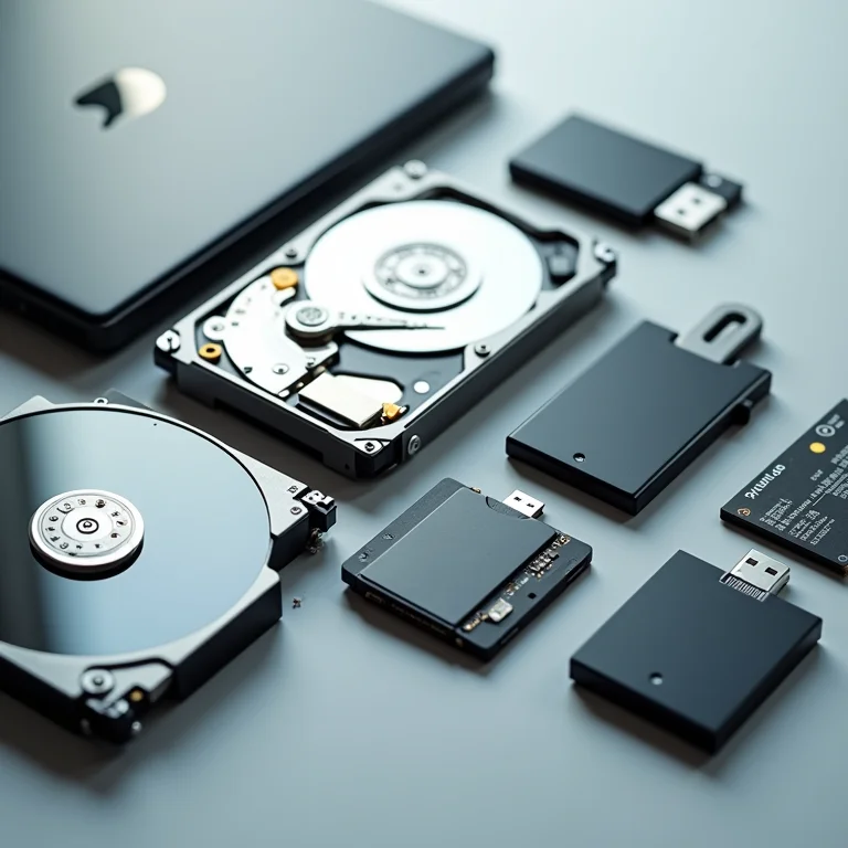 Diversos dispositivos de armazenamento com ruídos agudos