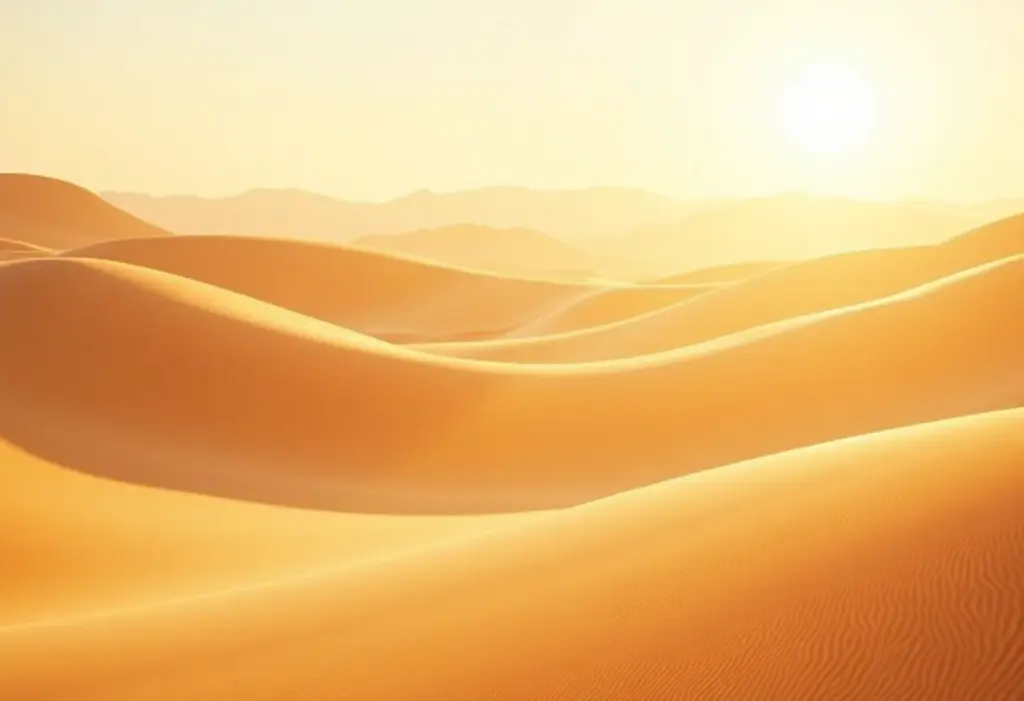 Dunas de areia dourada sob a luz do sol no Brasil