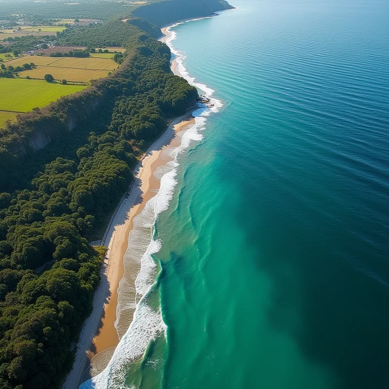 Encontro do rio Pacoti com o mar em Aquiraz
