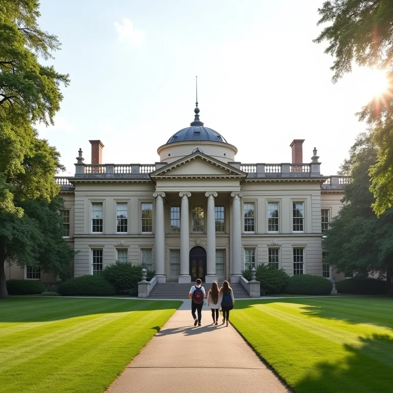 Fachada de universidade renomada