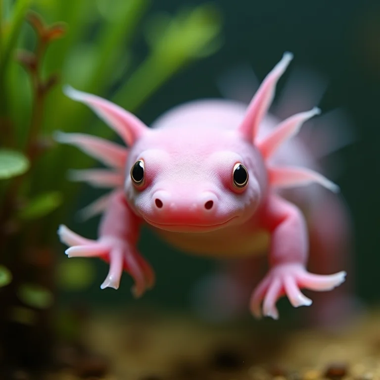 Foto de close-up de um Axolote (Ambystoma mexicanum)