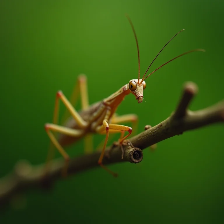 Foto de close-up de um Bicho-pau (Phasmatodea)