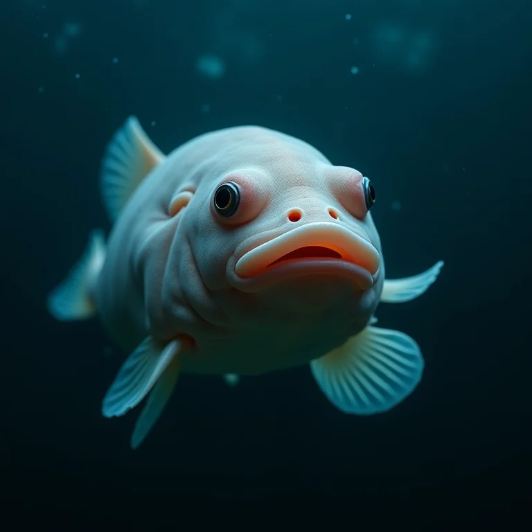 Foto de close-up de um peixe-bolha (Psychrolutes marcidus)