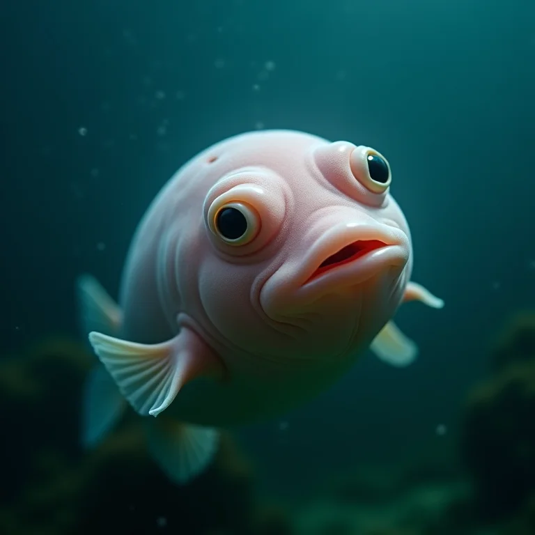 Foto de close-up de um peixe-bolha (Psychrolutes microporos)