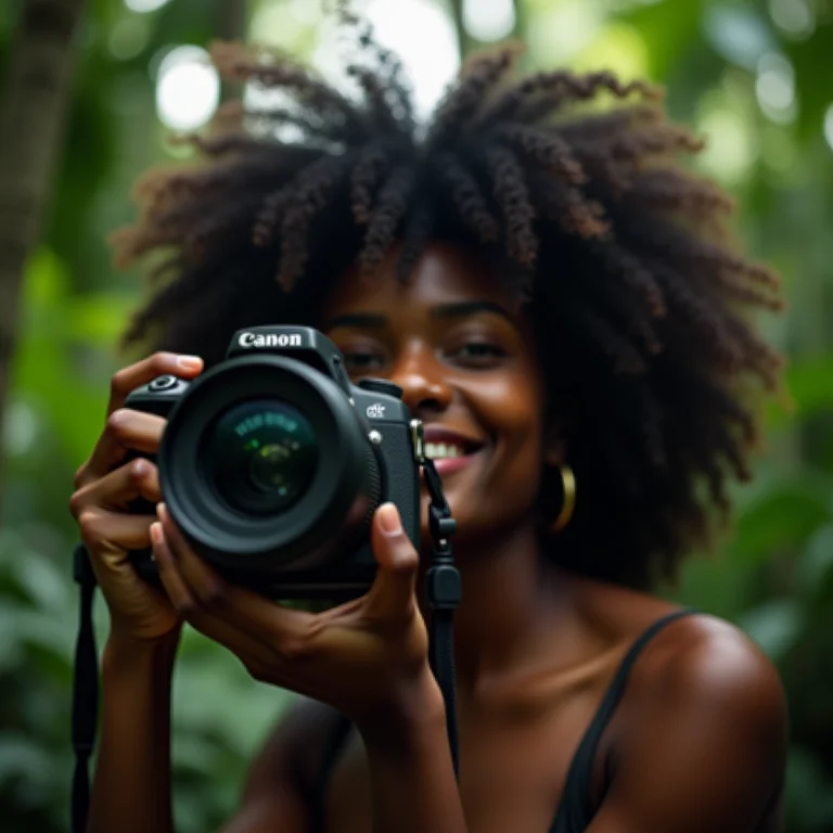 Fotógrafa negra documentando a vida selvagem na Amazônia
