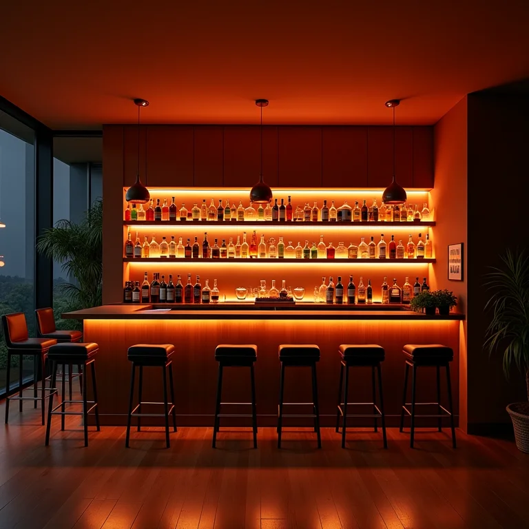Ideias de iluminação para bar em casa.