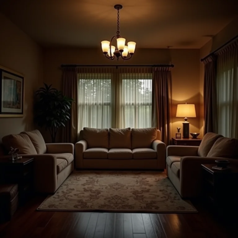 Iluminação inadequada em sala de estar