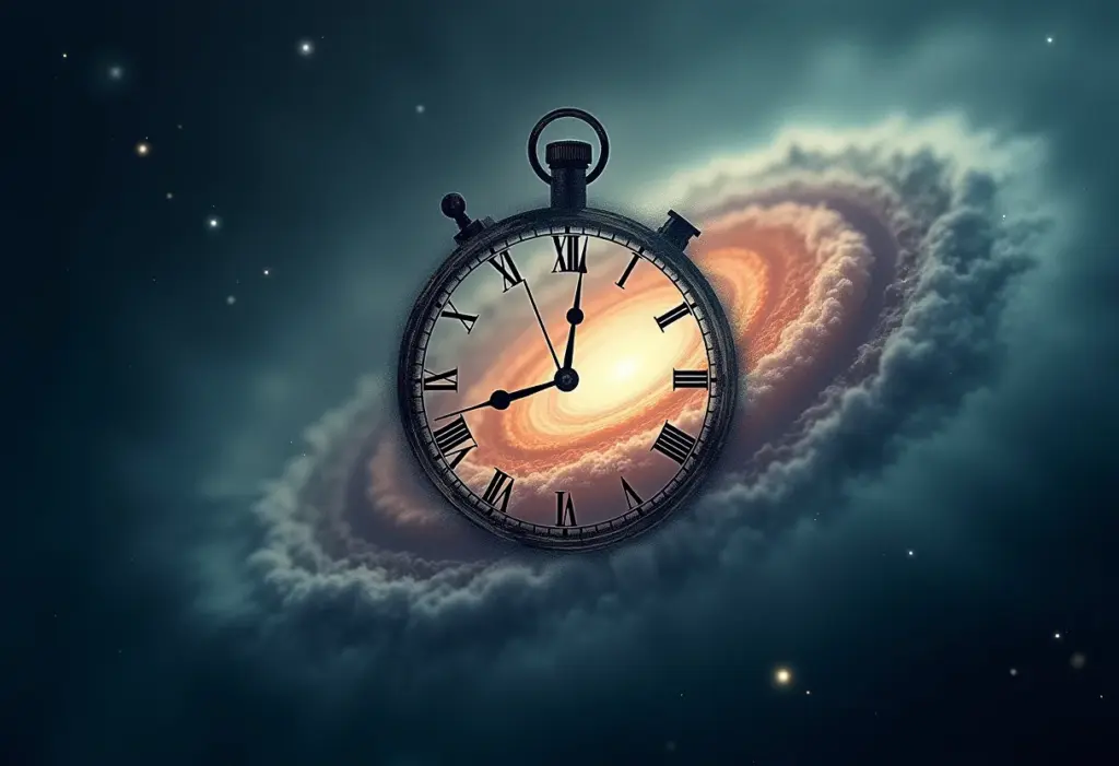 Time Machine: A ciência explica como seria viajar no tempo Ilustração conceitual de uma viagem no tempo, combinando elementos de espaço e tempo.