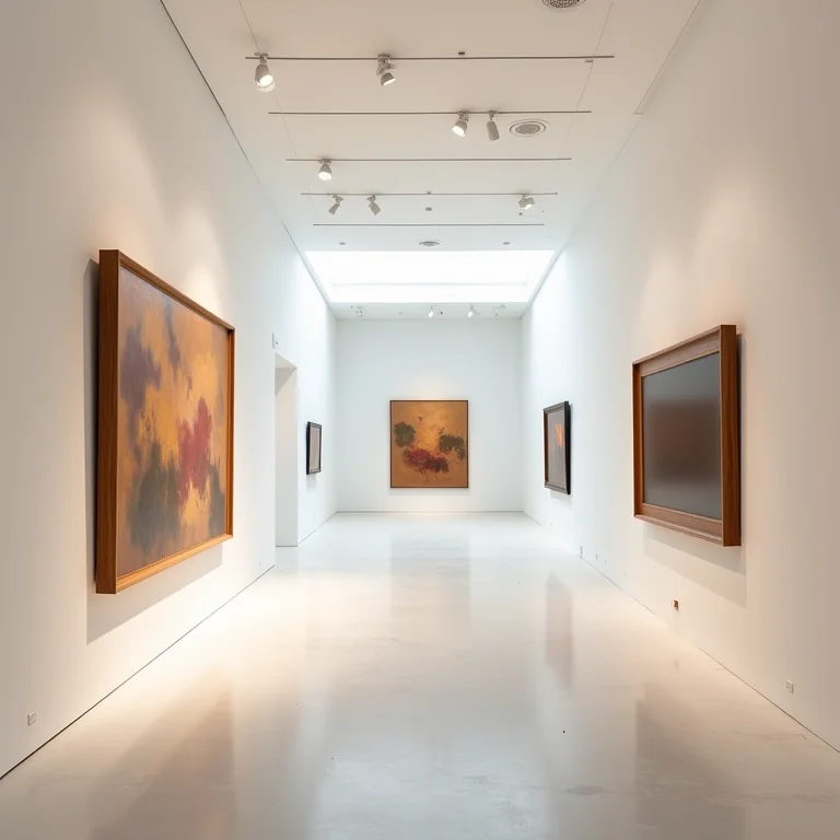 Interior de um museu de arte moderna em Nova York.