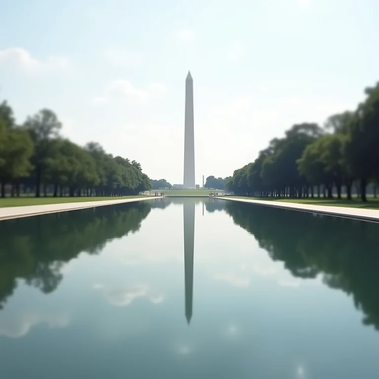 Lincoln Memorial refletido na Piscina Refletora