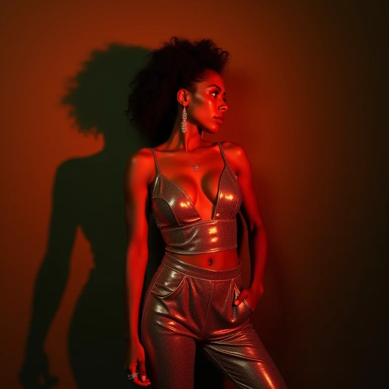 Look noturno glamouroso com calça de cirrê