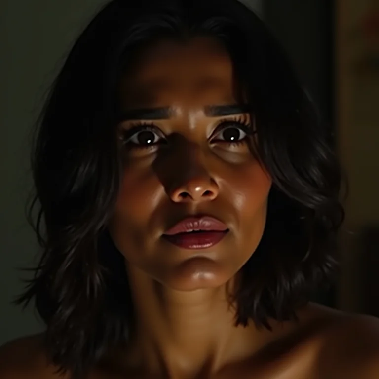 Mãe latina preocupada em reunião de pais