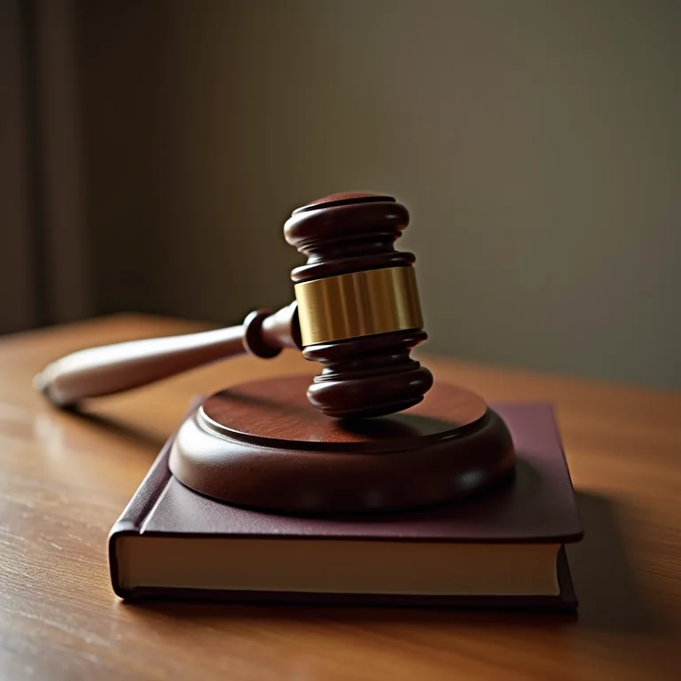 Martelo de juiz sobre livro de direito