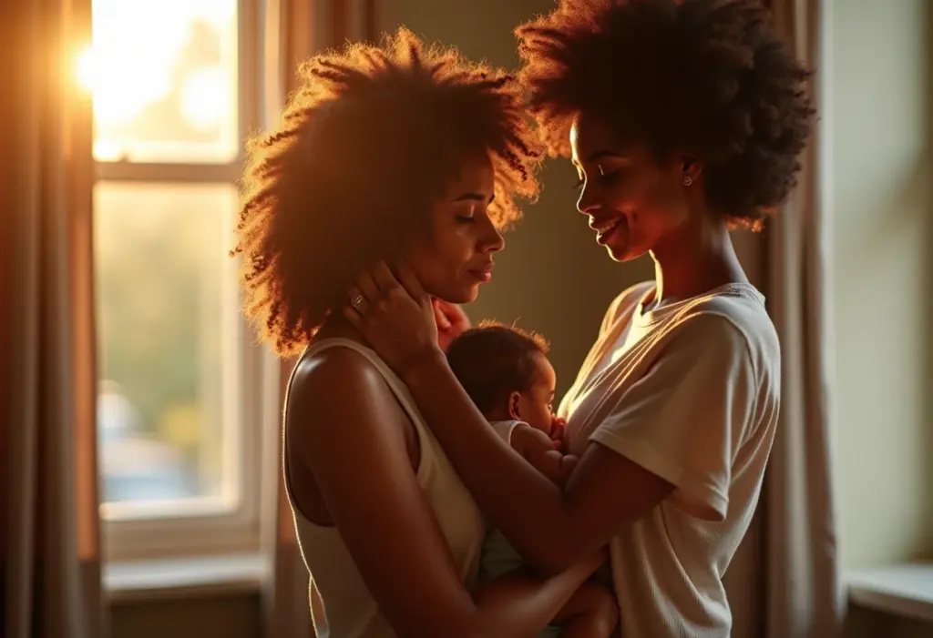 Maternidade e paternidade de substituição: mulher negra com bebê