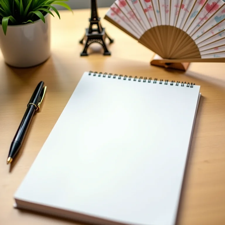 Mesa com itens representando metas para intercâmbio High School