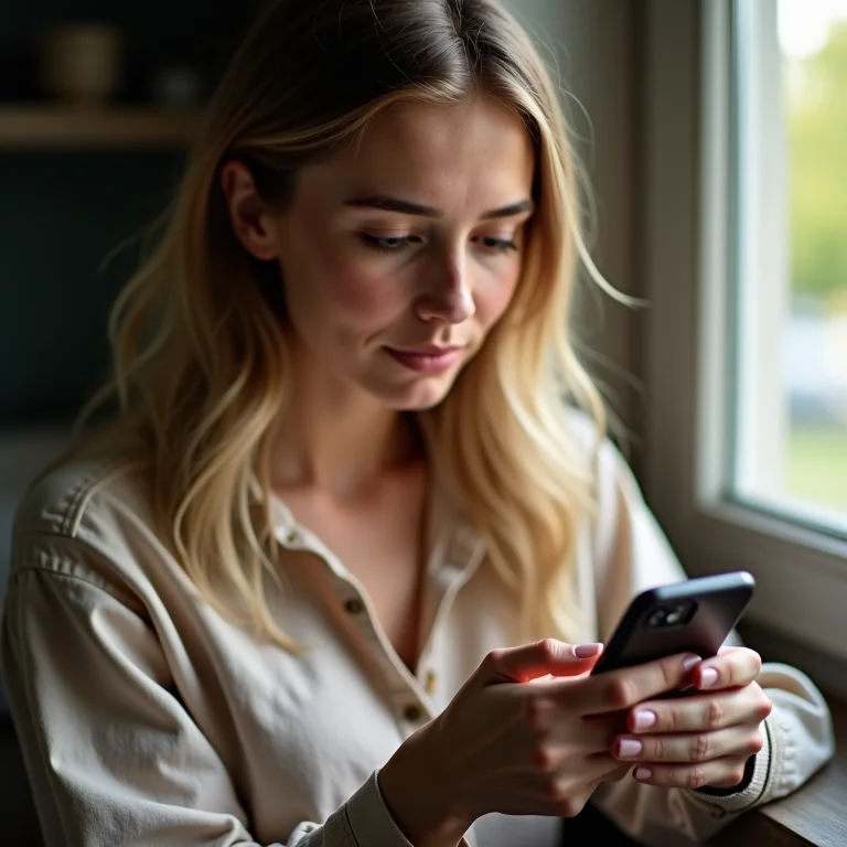 Mulher branca analisando os sinais que o algoritmo prioriza.