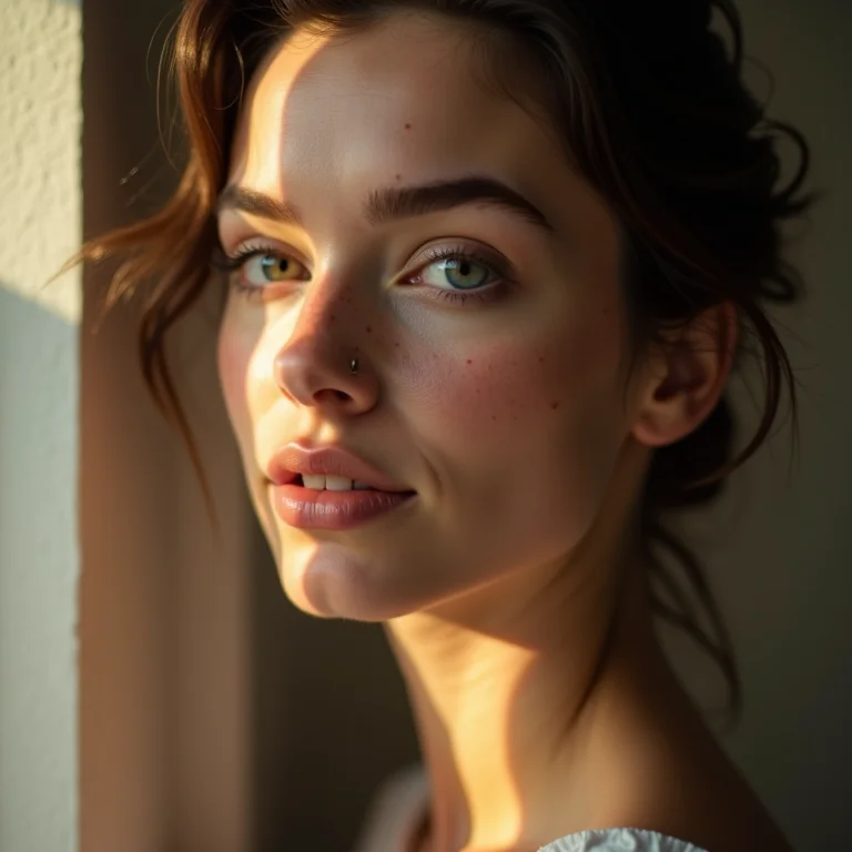 Mulher branca aplicando maquiagem minimalista