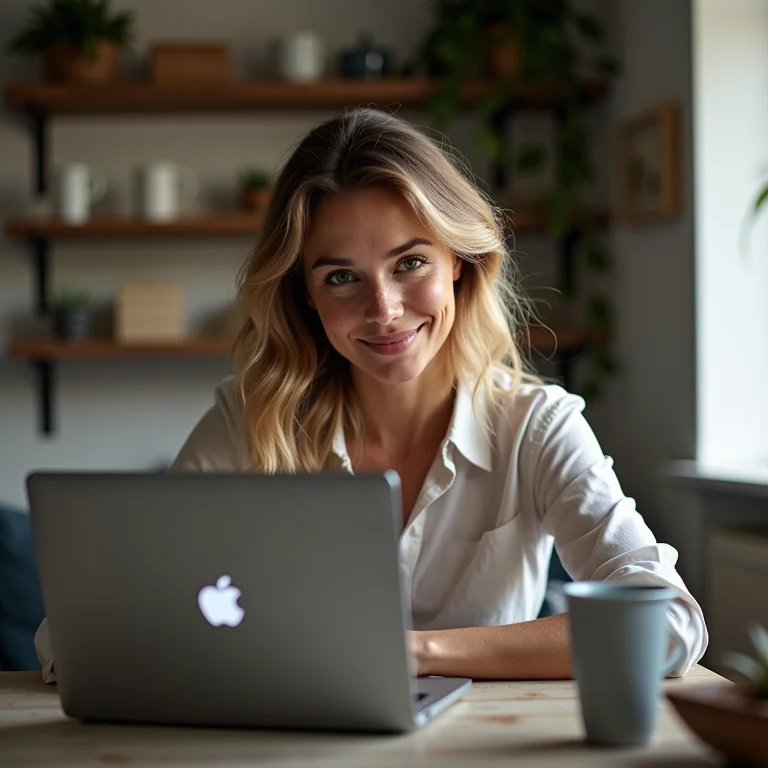 Mulher branca integrando o Foco do Windows com o aplicativo Relógio.
