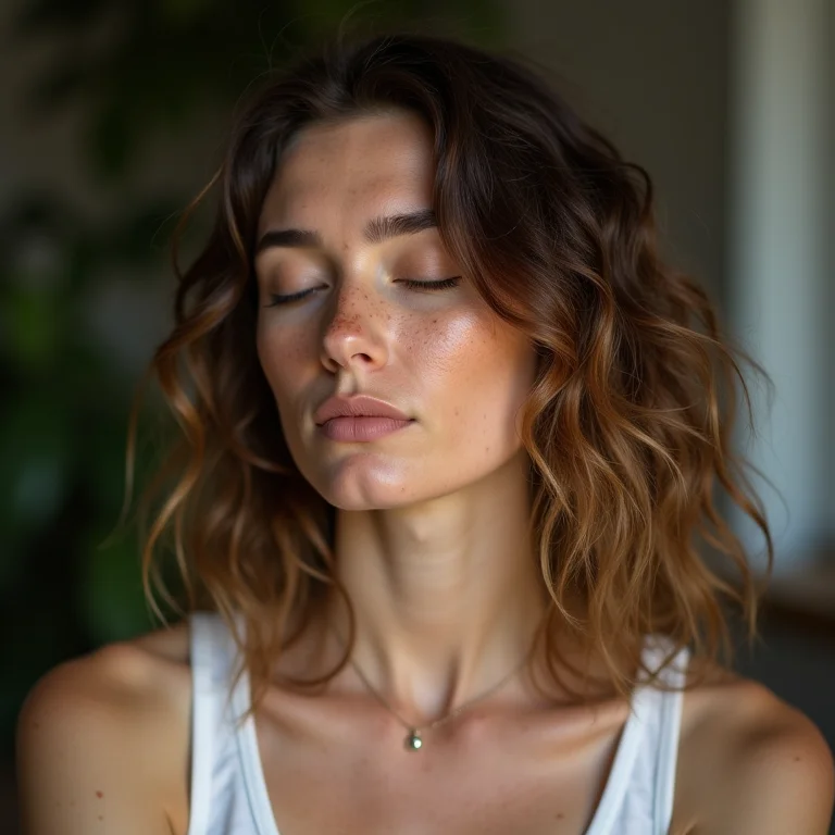 Mulher branca ouvindo atentamente durante uma sessão de mediação, representando audiências e mediação em um processo de família.