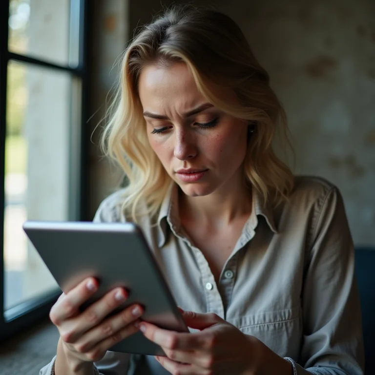 Mulher branca preocupada com os riscos do investimento em prata