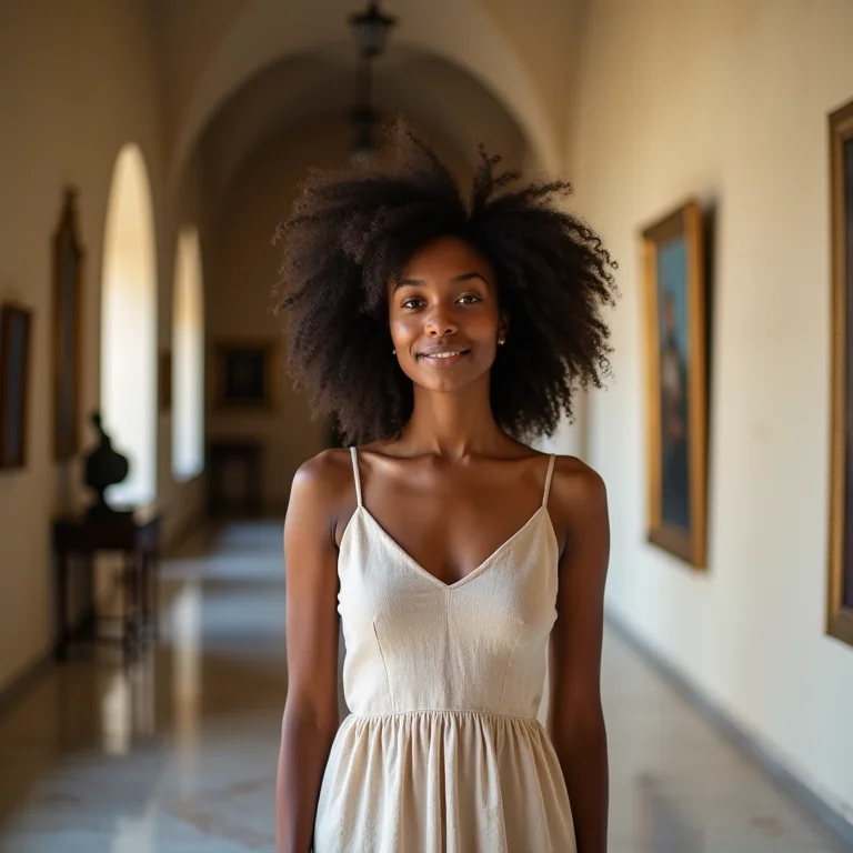 Mulher explorando o Museu Imperial de Petrópolis