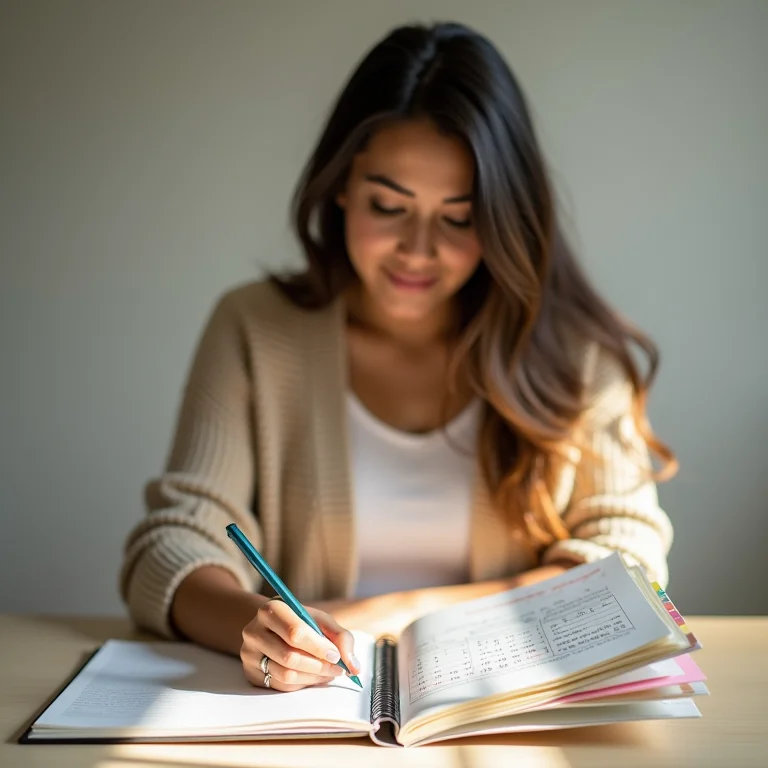 Mulher latina organizando ciclo de estudos