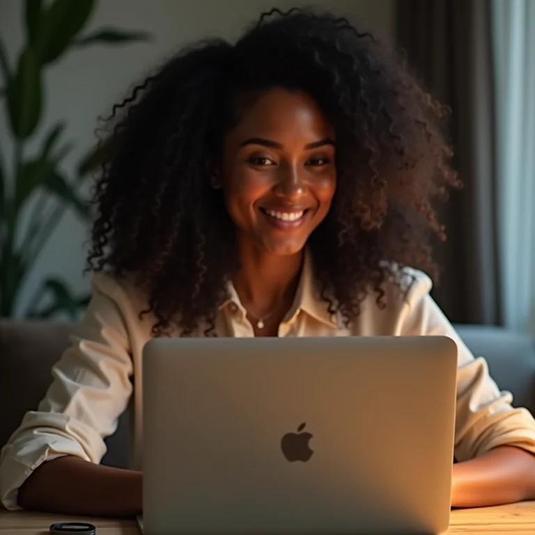 Mulher latina pesquisando opções de carreira online