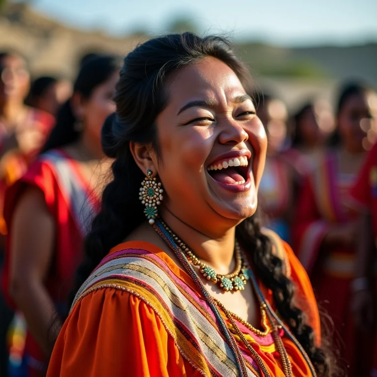 Mulher mid-size celebrando em uma festa tradicional de Aquiraz
