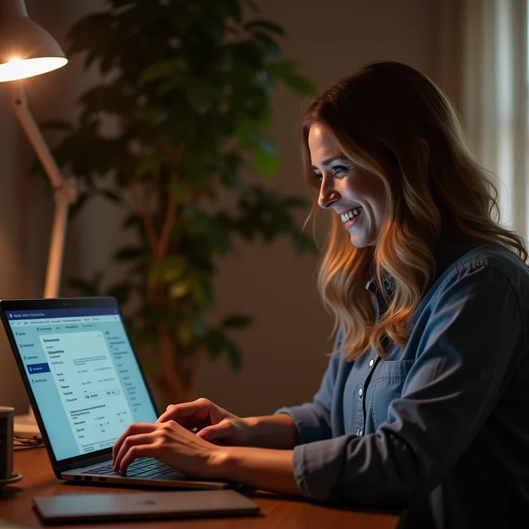 Mulher mid-size configurando a luz noturna do Windows com guia prático