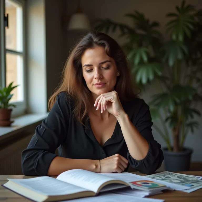 Mulher mid-size definindo seus objetivos de investimento em prata