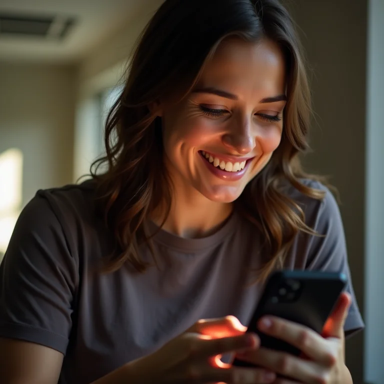 Mulher mid-size otimizando vídeo para redes sociais no celular