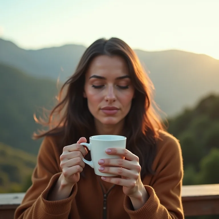 Mulher mid-size tomando café em Venda Nova do Imigrante